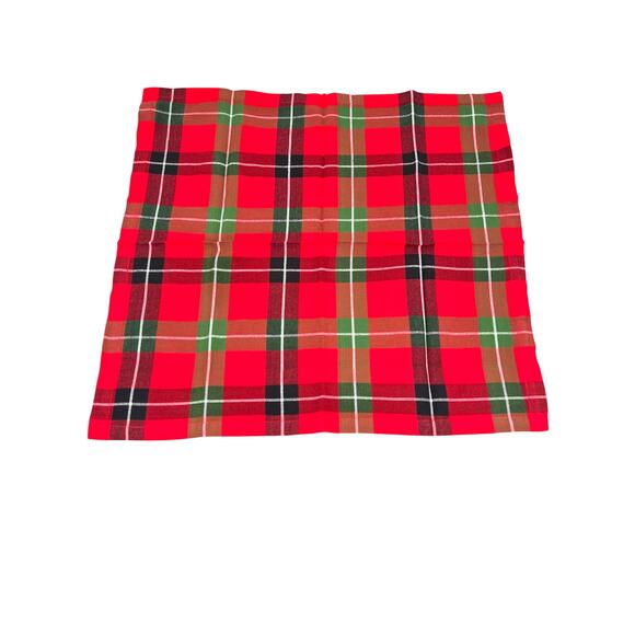 Crate&Barrel Cheers Plaid holidays Christmas tartan tablecloth and napkins set - Picture 4 of 8